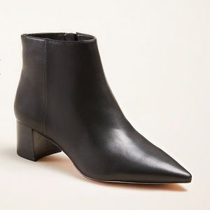 Ann Taylor Kacey Leather Block Heel Booties